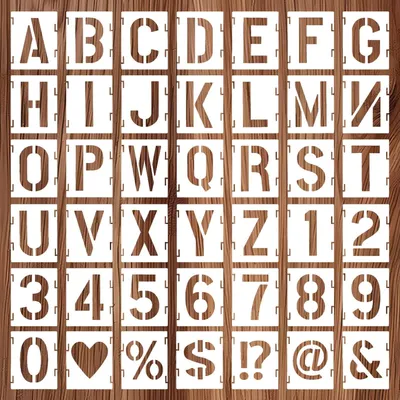 Produktbild von Buchstaben Schablonen 42-teilig, 7,5 cm, wiederverwendbar, fuer kreative Projekte