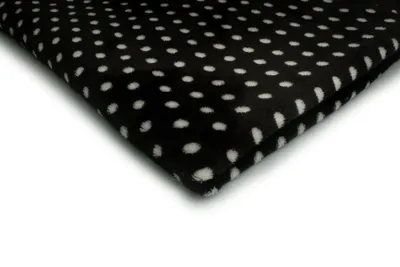 Zdjęcie produktu dla Plusz Minky z nadrukiem w kropki, czarny, 50 x 210 cm