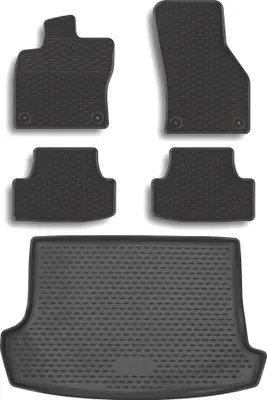 Produktbild von Gummi Kofferraumwanne + Fußmatten Set für VW T-Roc, Bj. 2017-
