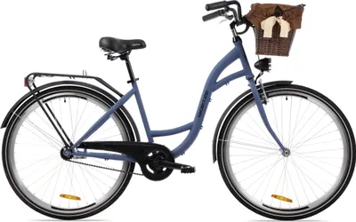 Produktbild von Goetze Style 28 Zoll City Bike, 18 Zoll Tiefeinsteigerrahmen, 1-Gang, V-Bremse & Rücktritt, LED-Beleuchtung, Komfortsattel, Rattankorb