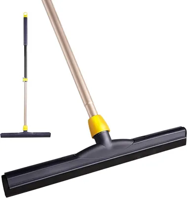 Obrázok produktu pre Škrabka na podlahy – Škrabka – Sušenie podláh – Nastaviteľná rukoväť – 137 cm – Čierna