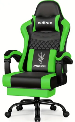 Image de Siège de jeu - Fauteuil de jeu - Siège de bureau - Fauteuil confortable - Fauteuil de jeu noir - Support lombaire ergonomique