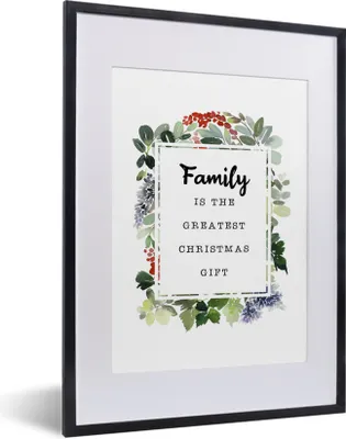 Produktbild von MuchoWow® Gerahmtes Poster Weihnachten - Zitat - Familie 30x40 cm - Poster mit Schwarzem Bilderrahmen Wandposter Rahmen Foto Bilder - Wandposter Schlafzimmer