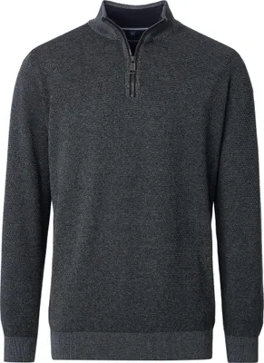 Produktbild von CASAMODA Herren Strick-Troyer Zipper Regular Baumwolle Anthrazit XL