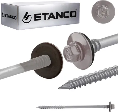 Obrázek produktu pro Etanco vruty do sendvičových panelů RAL 9007 dřevo beton 160 mm 100 ks.