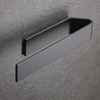 Immagine prodotto di Portasciugamani autoadesivo da 22 cm, nero, per bagno e cucina