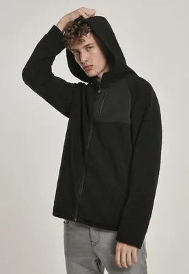 Obrázek produktu pro Bunda Urban Classics Hooded Sherpa Zip Jacket black - S