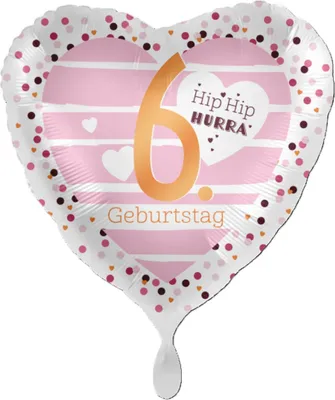 Produktbild von 18"/Ø43cm Herz Folienballon "Hip Hip Hurra" #6