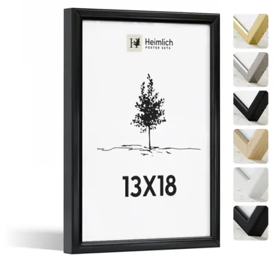 Bilderrahmen 13x18 cm, Aluminium, Schwarz – 1 Stück