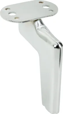 Immagine prodotto di Gamba per mobili Loft in metallo cromato argento, altezza 12 cm, design moderno con aspetto elegante e protezione antigraffio per mobili di design.