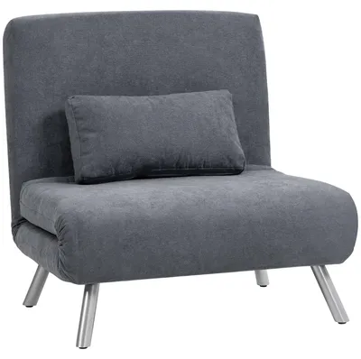 Image de Fauteuil-lit HOMCOM 3-en-1 pliable, canapé-lit avec fonction couchage, fauteuil de relaxation