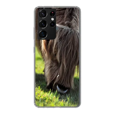 Produktbild von MuchoWow® Handyhülle Schutzhülle Hülle für Samsung Galaxy S21 Ultra Schottischer Highlander - Hörner - Sonne Silikon Softcase Handy Hülle - Mobiltelefon