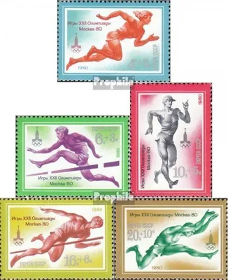 Produktbild von Briefmarken Sowjetunion 1980 Mi 4921-4925 (kompl.Ausg.) gestempelt Olympische Sommerspiele 80