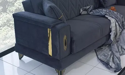 Produktbild von Graues Sofa Dreisitzer Couch Polster Möbel Polstermöbel Polstercouch Sitzmöbel