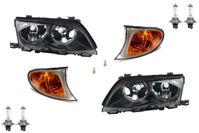 Produktbild von Johns, Scheinwerfer passend für BMW 3er schwarz E46 01-05 Leuchtmittel Satz L R Blinker 63127165769 63126910955 6910955 7165769 63127165770 6312691095