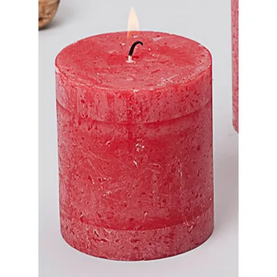 Produktbild von bolsius 103868020341 Stumpenkerze Rustik - rot, 80 x 68 mm