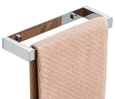 Image de Porte-serviettes sans perçage 20 cm, barre porte-serviettes sans perçage, adhésif ou à percer, poli, fixation murale, en acier inoxydable, pour salle de bains et cuisine