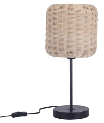 Immagine prodotto di Lampada da soffitto in rattan naturale/nero, compatibile con lampadina E27