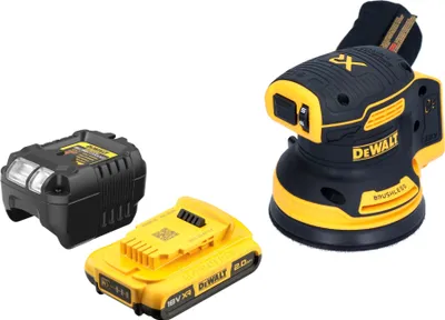 Produktbild von DeWalt DCW 210 D1 Akku Exzenterschleifer 18 V 125 mm Brushless + 1x Akku 2,0 Ah + Ladegerät