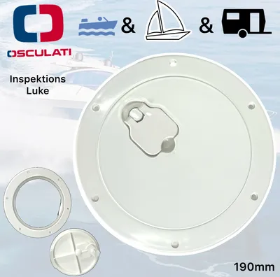 Produktbild von Osculati Inspektionsluke Bodenluke Rund Marine Boot Schiff Caravan 265 x 215 creme weiss