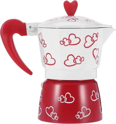 Zdjęcie produktu dla Dzbanek do kawy ze stali nierdzewnej w stylu mokka, przezroczysty czerwony kubek do kawy, do biura.