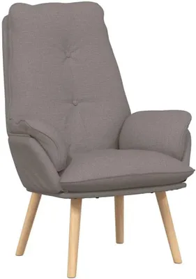 Produktbild von Moderner Relaxsessel aus Plüschstoff für Wohnzimmer und Schlafzimmer, gepolsterter Sessel mit Massivholzbeinen, bequemer Lesesessel, 69 x 74 x 93 cm, Taupe