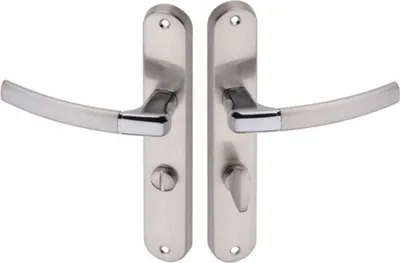 Produktbild von Innentürgriff, Langschild, WC, rechts, Chrom, Nickel gebürstet