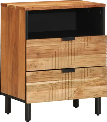 Image de vidaXL Table de chevet marron 50 x 33 x 62 cm en bois massif d'acacia