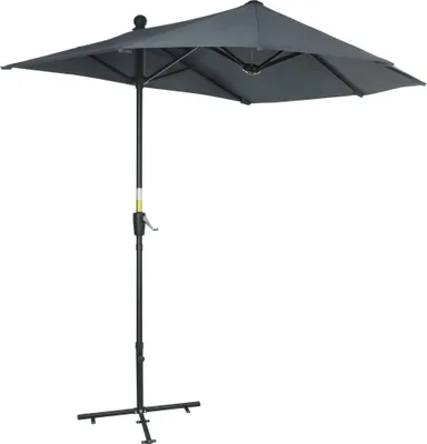 Produktbild von Wand-Sonnenschirm - Garten & Terrasse - 190×200×240 cm - Mit Kurbel - Polyesterbespannung - Grau