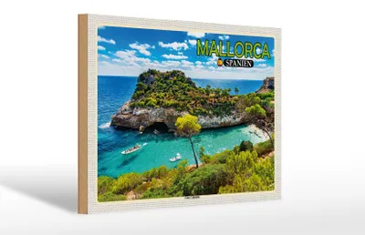 Produktbild von Holzschild Reise 30x20cm Mallorca Spanien Cala s'Almunia Bucht