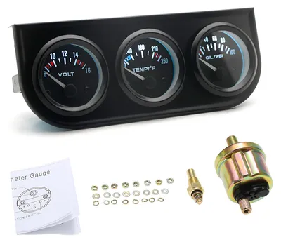 Produktbild von 3-in-1-Automessgerät, automatisches Messgerät, Voltmeter, Wasser- und Ölpresse, 52 mm, Dreifach-Set
