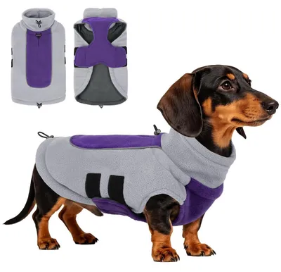 Image de Pull pour chien en polaire, gilet chaud, couleur violet, taille S