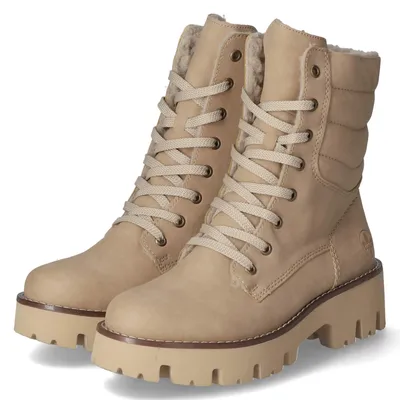 Produktbild von Rieker Damen Schnürstiefel Beige Synthetik Größe: 38