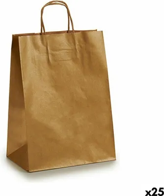 Produktbild von Papiertaschen Gold (24 x 12 x 40 cm) (25 Stück)