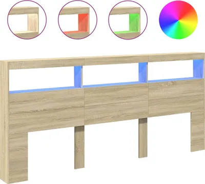 Obrázok produktu pre Skrinka na čelo postele s LED dub sonoma 220x17x102 cm