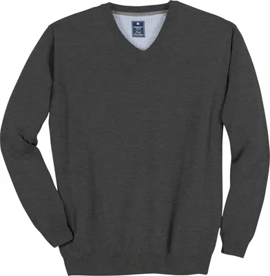 Produktbild von XXL Redmond V-Neck Pullover dunkelgrau melange