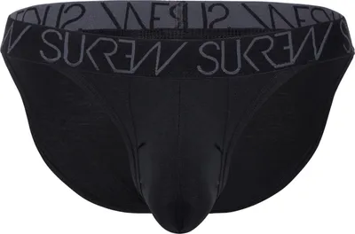 Produktbild von Herren Tanga Schwarz Größe M aus Baumwolle mit Stretch und vorgeformter Tasche