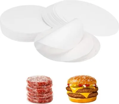 Obrázek produktu pro 500 plátků na hamburgery, 11 cm, nepřilnavé papírové listy pro lisy na mleté maso, papír na mleté maso, nepřilnavý papír