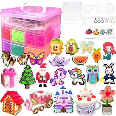 Immagine prodotto di Set di perline con 11.000 perline in 20 colori, ideale per bambini