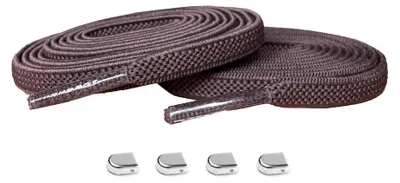 schnuersenkel elastisch braun navy clips silber glanz