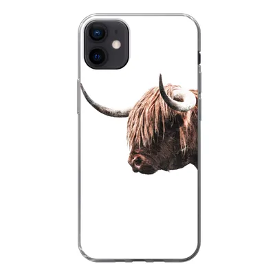 Produktbild von MuchoWow® Handyhülle Schutzhülle Hülle für iPhone 12 mini Schottischer Highlander - Hoorn - Porträt Silikon Softcase Handy Hülle - Bild