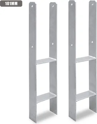 Produktbild von Jopassy 2 Stück Pfostenanker 101MM H-Pfostenträger H-Anker 600 mm Länge Pfostenschuh für Carport Silber