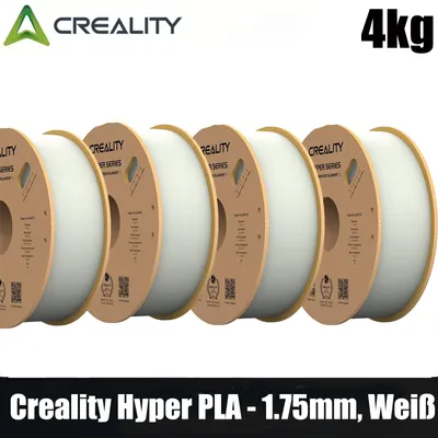 Produktbild von Creality Hyper PLA Filament Set, 1,75mm, 4KG für 3D Drucker, 4 x 1kg, - Weiß