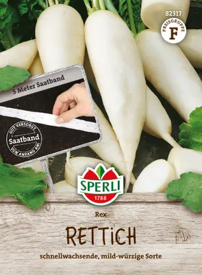 Produktbild von SPERLI Rettich Saatband Rex Raphanus sativus 5 lfd. Meter