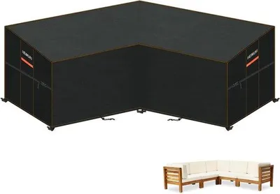 Imagen del producto de Banco de jardín en forma de L, resistente al agua y al viento, de 220 x 220 x 87 cm. Protección para muebles de jardín