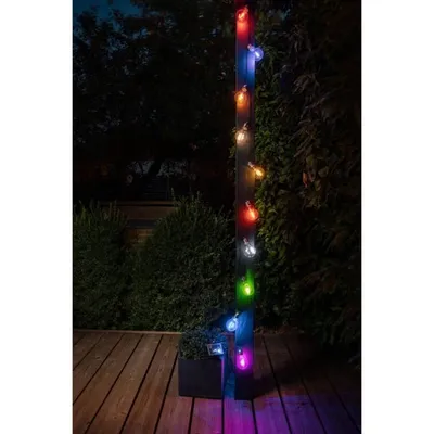 Produktbild von GALIX Solar-Guinguette-Girlande – 10 mehrfarbige Filament-LEDs – für den Außenbereich