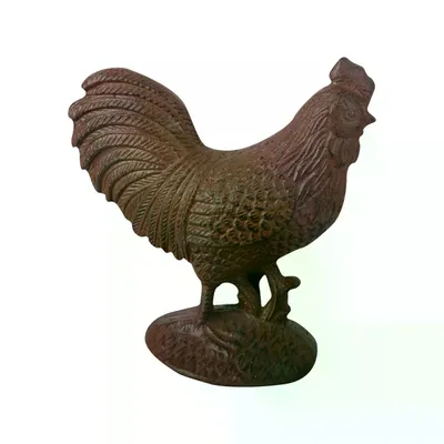 Produktbild von Hübscher Hahn, Gusseisen, Landhaus Stil, Deko Garten, 19 cm hoch, Tierfigur