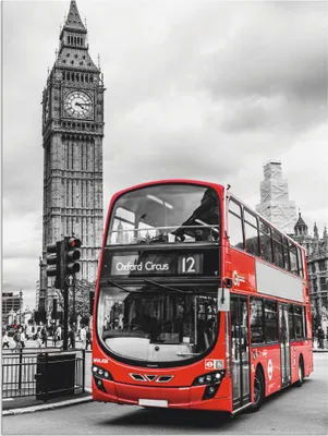 Produktbild von ARTland Wandbild Alu für Innen & Outdoor London Bus und Big Ben Größe: 45x60 cm