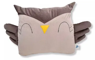 Produktbild von Pepi Eulen-Dekokissen für Kinderzimmer, weiches Velvet-Zierkissen, 42 x 35 cm