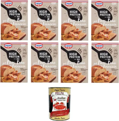 Produktbild von Cameo High Protein Mix für Pizza, Brot und Focaccia 8x 307 g+ Italian Gourmet polpa 400g